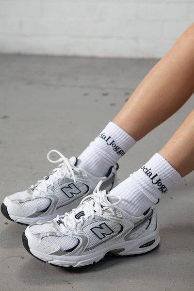 Jogging Dad Socks White